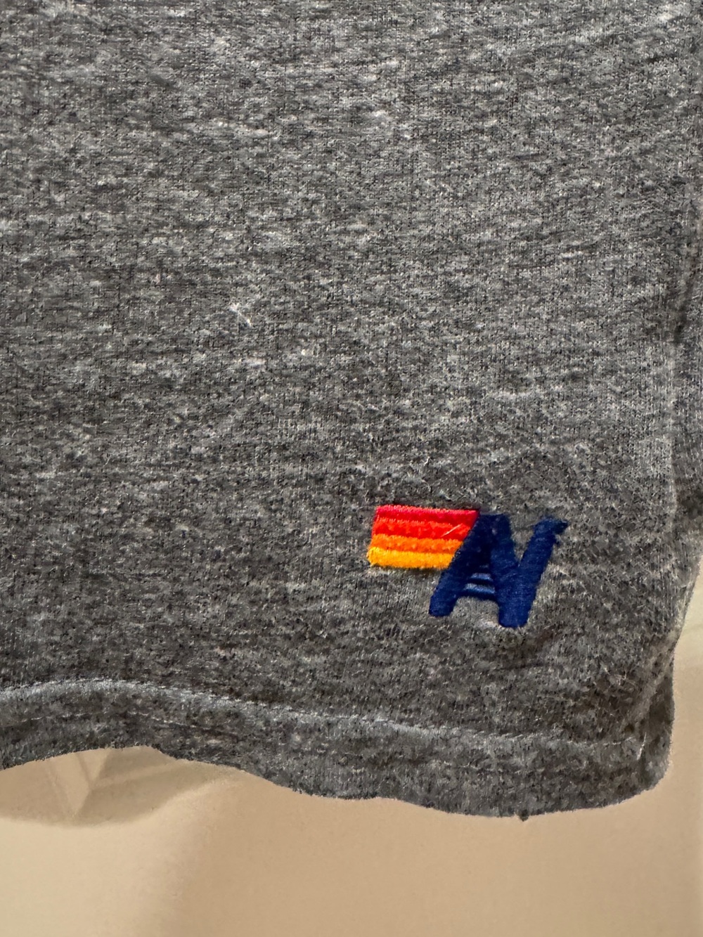 Aviator Nation Laguna Beach Gray Short Sleeve Tee with Navy Trim Retro Men XS - Picture 5 of 7